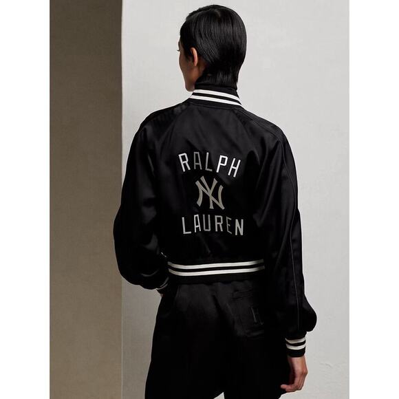 Ralph Lauren Collection Women’s Yankees Jacket Black Bomber 2 MLB NY NWT $3290 - Picture 4 of 7